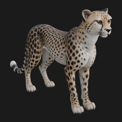 Cheetah Statue Design 4 3D Print Model