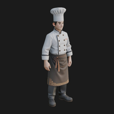 Chef Man Statue Design 1 3D Print Model