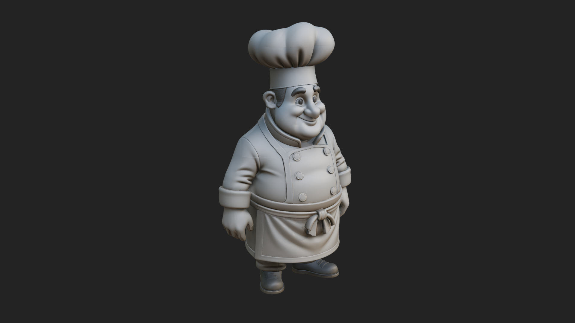 Chef Man Statue Design 10 3D Print Model 3D Model