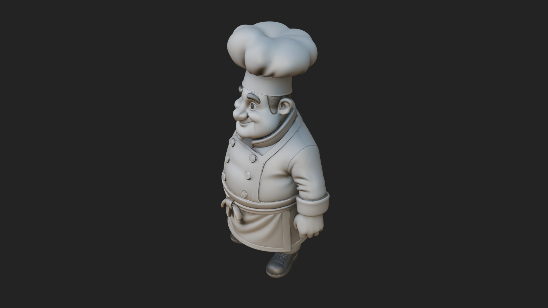 Chef Man Statue Design 10 3D Print Model 3D Model