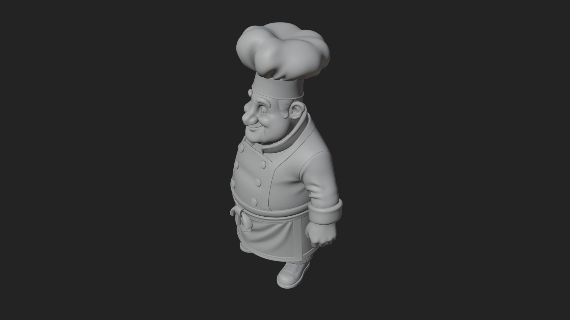 Chef Man Statue Design 10 3D Print Model 3D Model