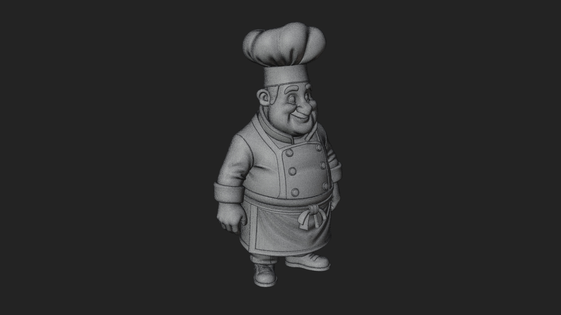 Chef Man Statue Design 10 3D Print Model 3D Model
