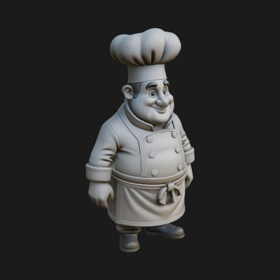 Chef Man Statue Design 10 3D Print Model