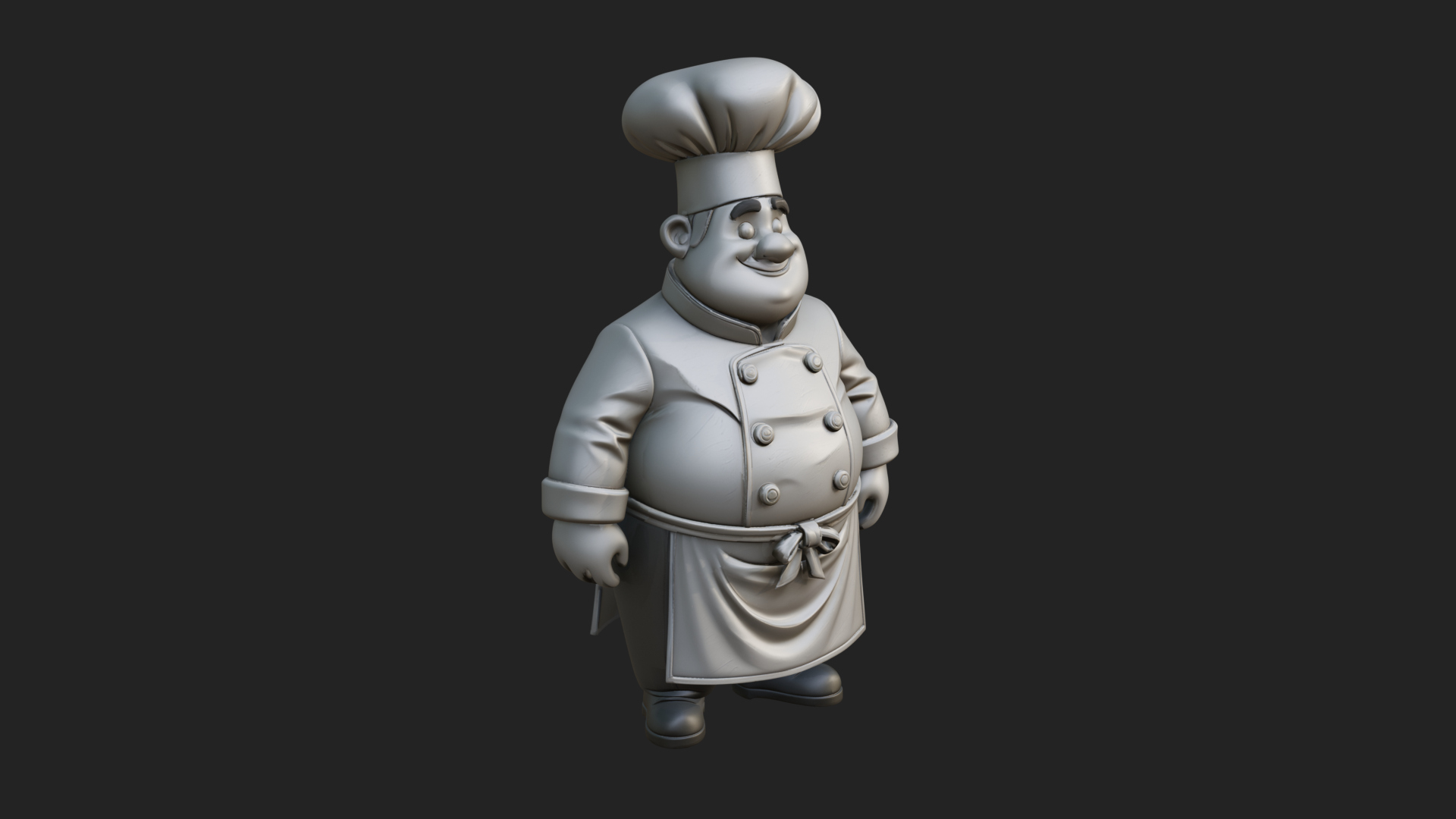 Chef Man Statue Design 11 3D Print Model 3D Model