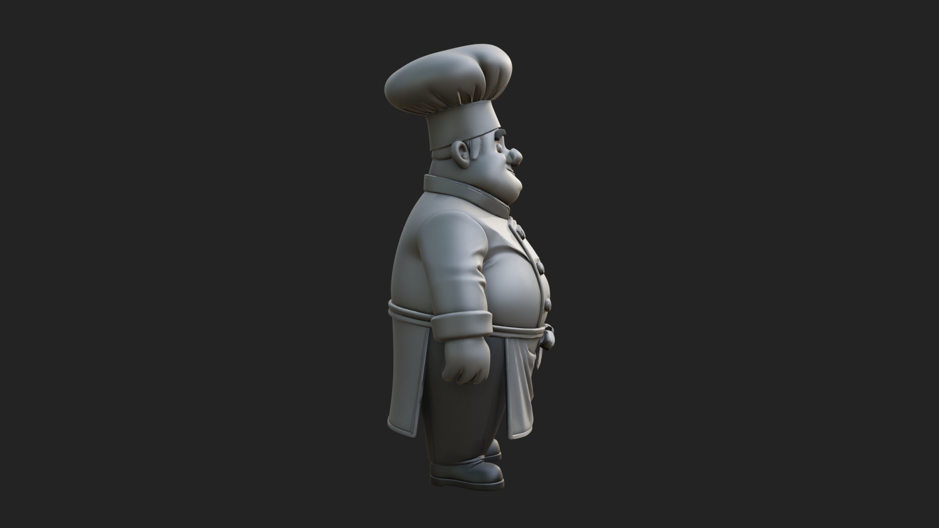 Chef Man Statue Design 11 3D Print Model 3D Model