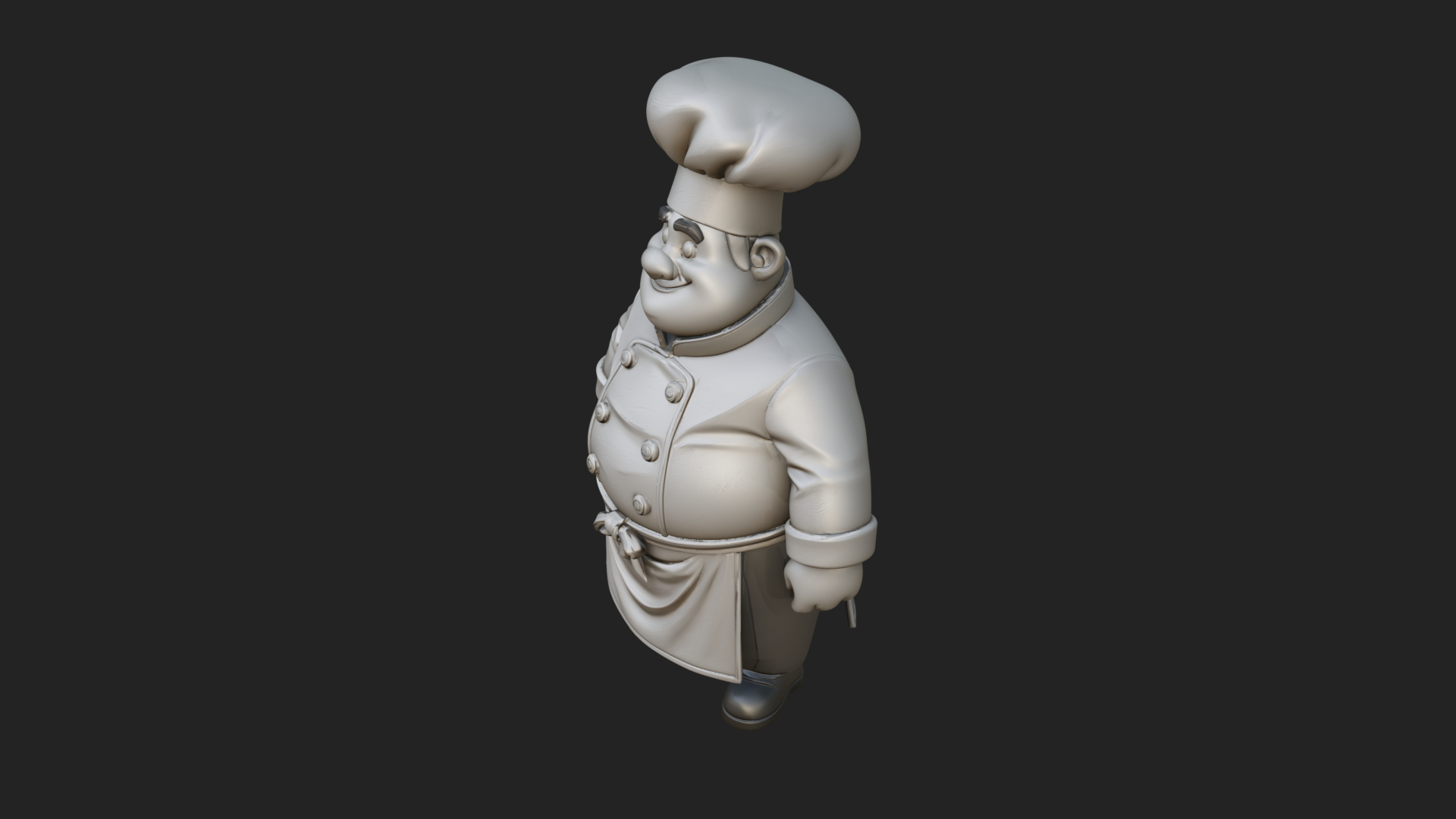 Chef Man Statue Design 11 3D Print Model 3D Model