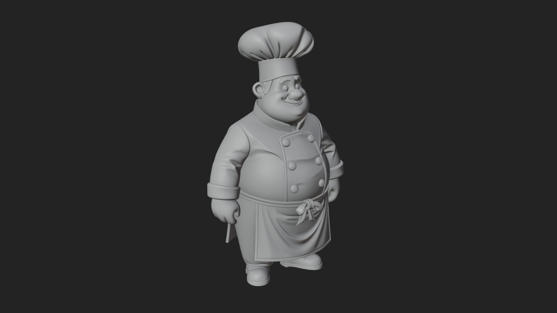 Chef Man Statue Design 11 3D Print Model 3D Model
