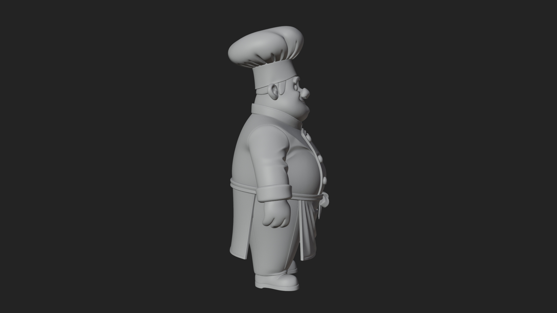 Chef Man Statue Design 11 3D Print Model 3D Model
