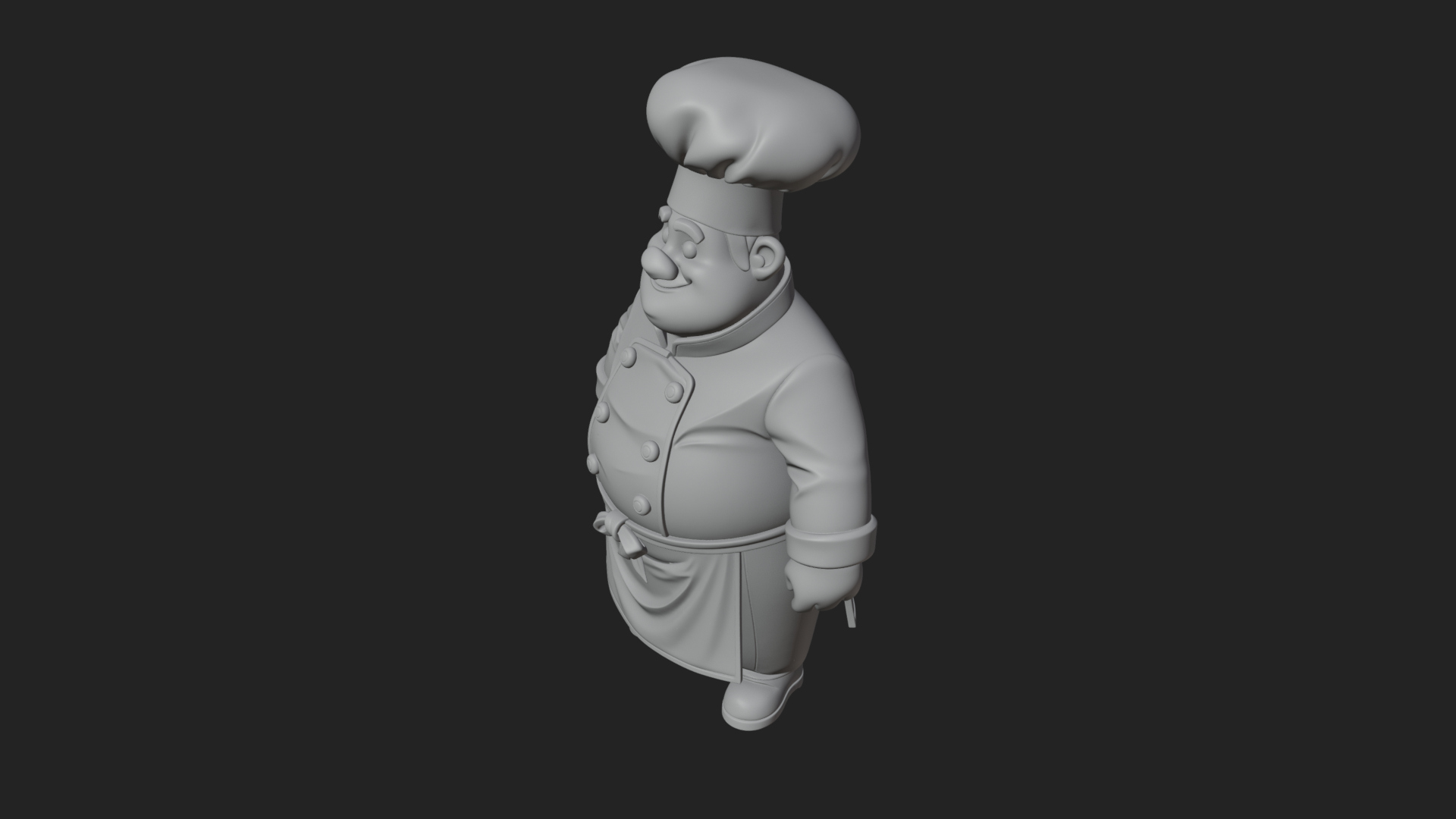 Chef Man Statue Design 11 3D Print Model 3D Model