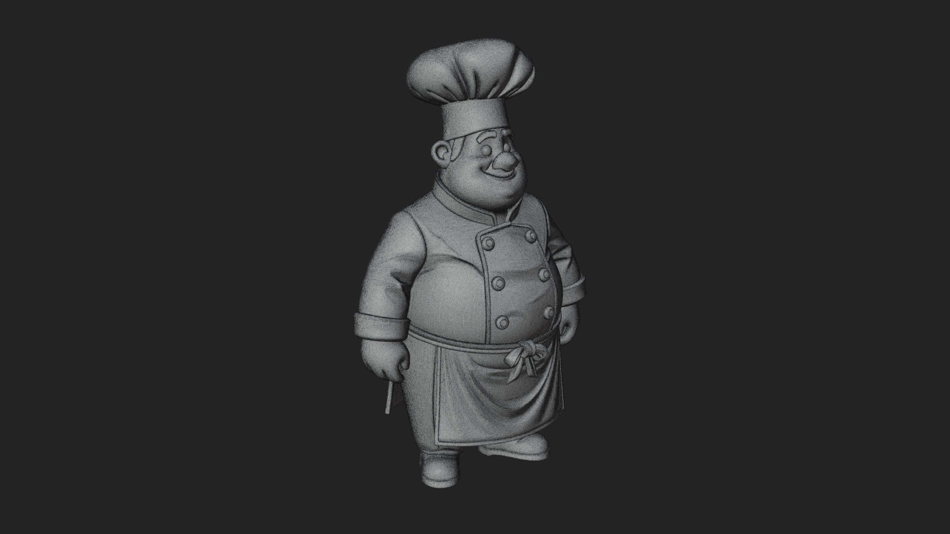 Chef Man Statue Design 11 3D Print Model 3D Model