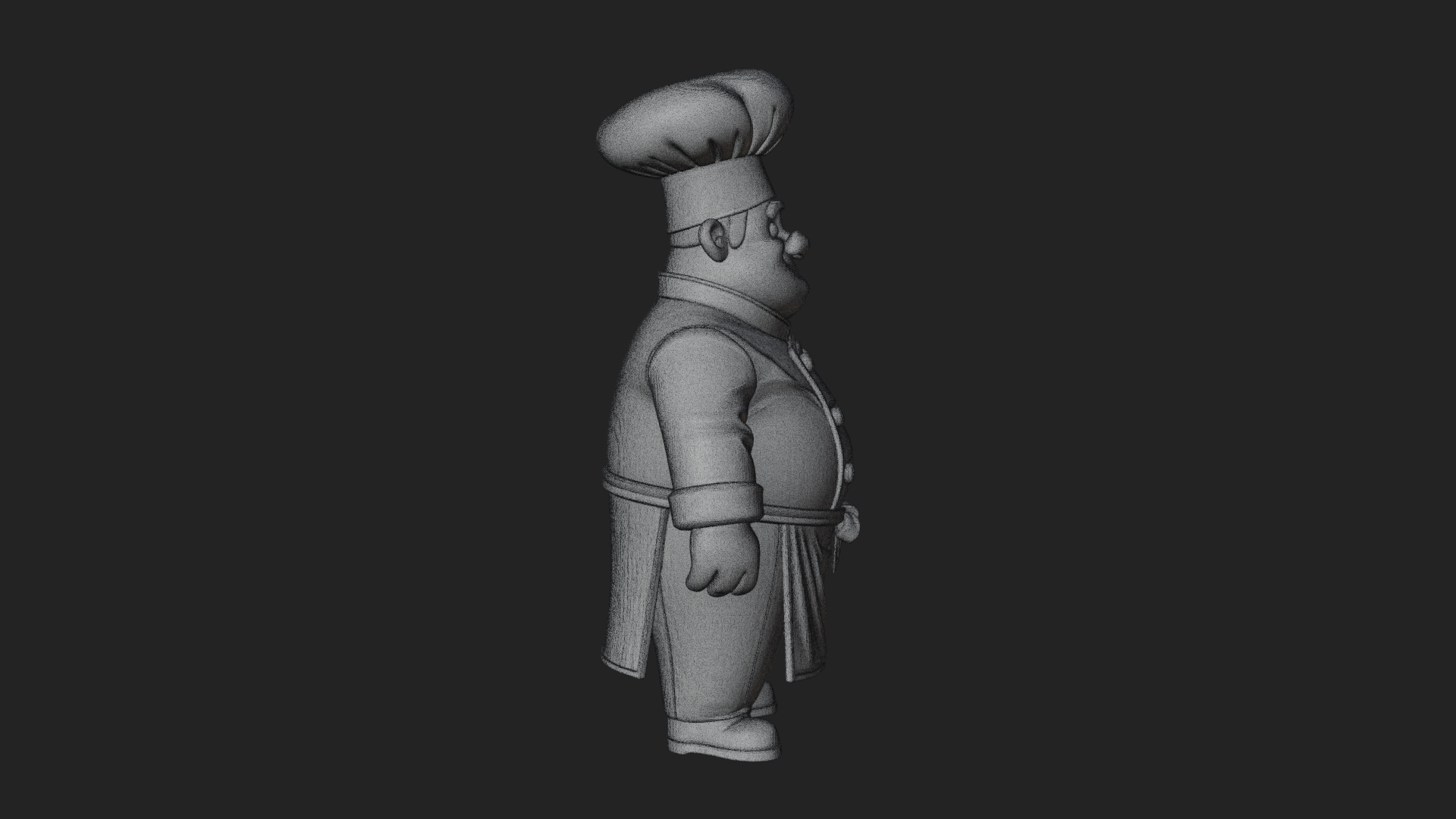 Chef Man Statue Design 11 3D Print Model 3D Model