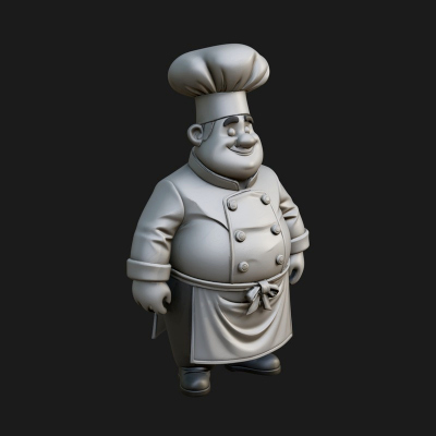 Chef Man Statue Design 11 3D Print Model
