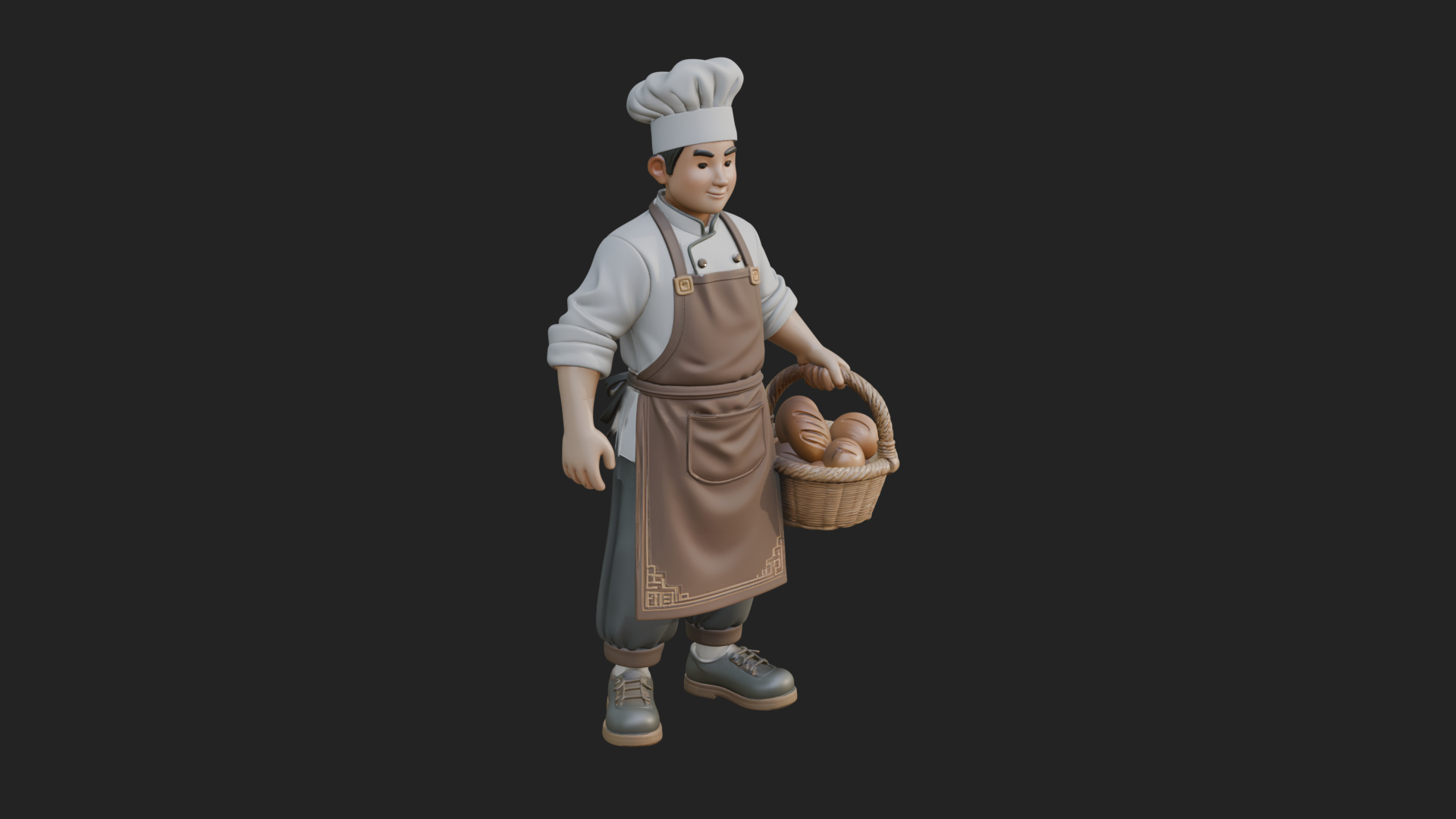 Chef Man Statue Design 12 3d Print Model 3D Model