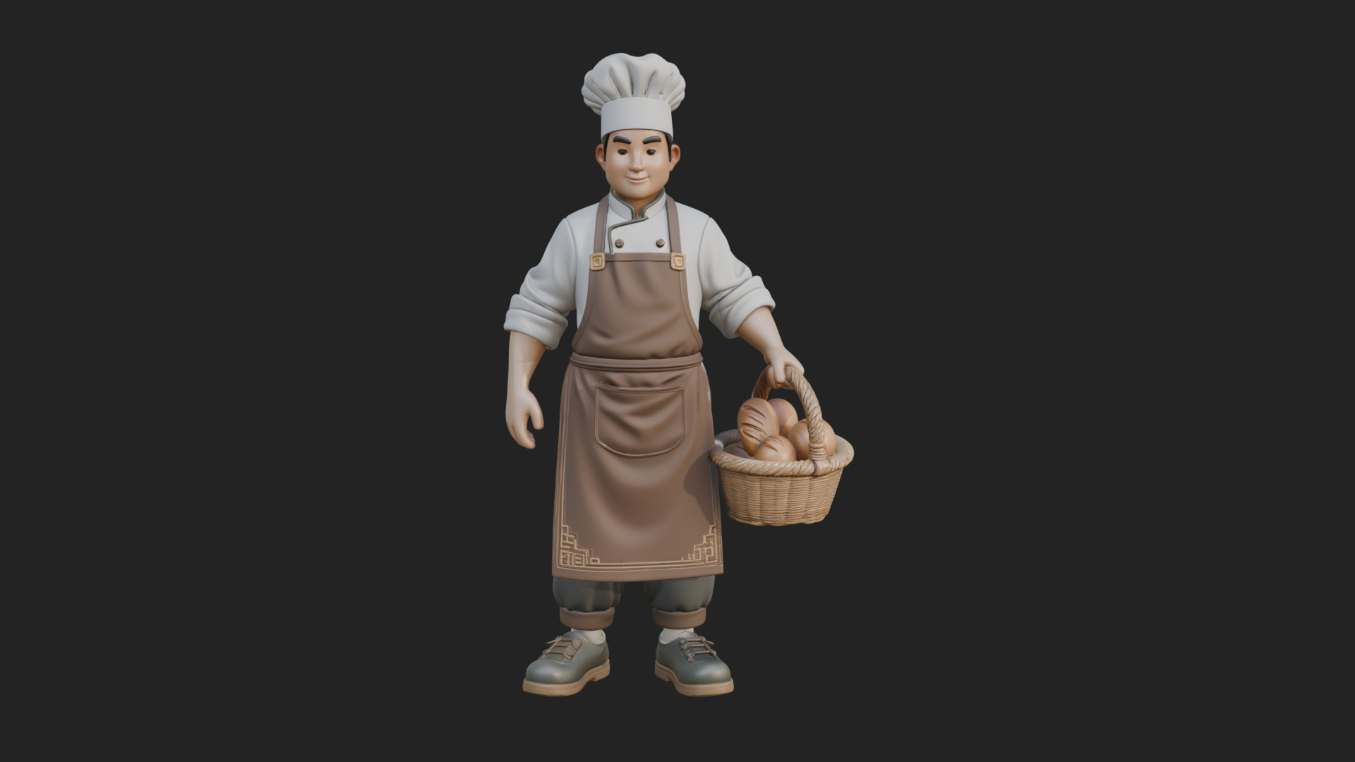 Chef Man Statue Design 12 3d Print Model 3D Model