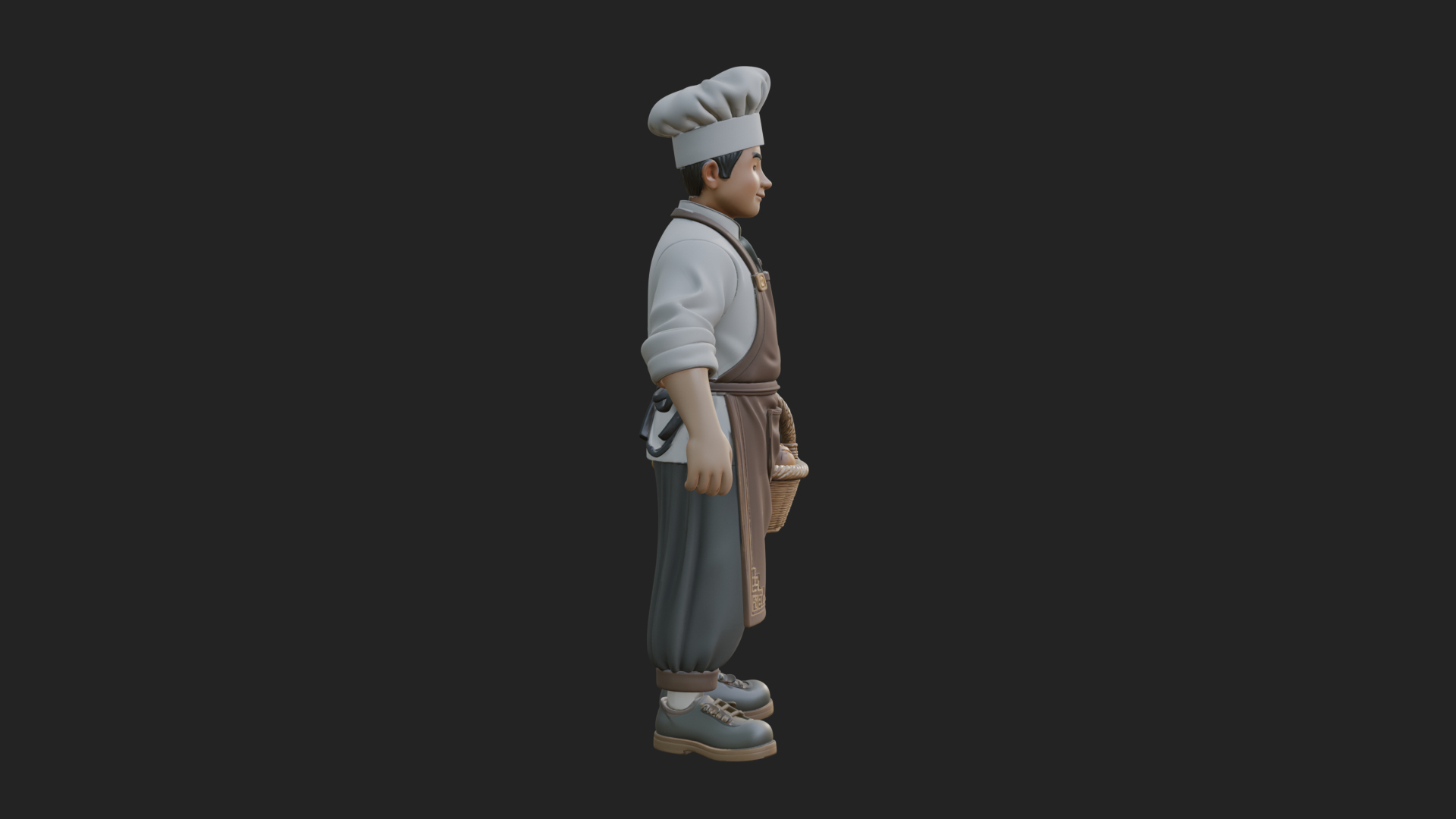 Chef Man Statue Design 12 3d Print Model 3D Model