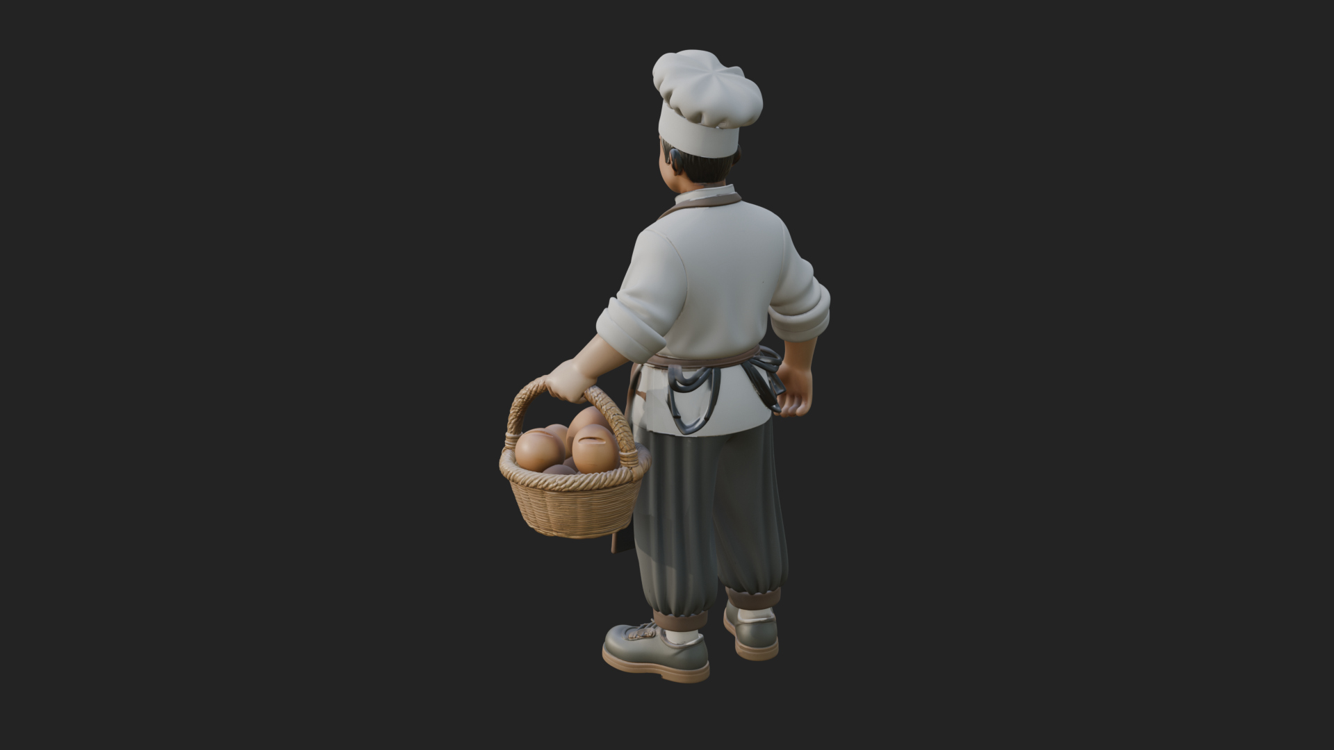 Chef Man Statue Design 12 3d Print Model 3D Model