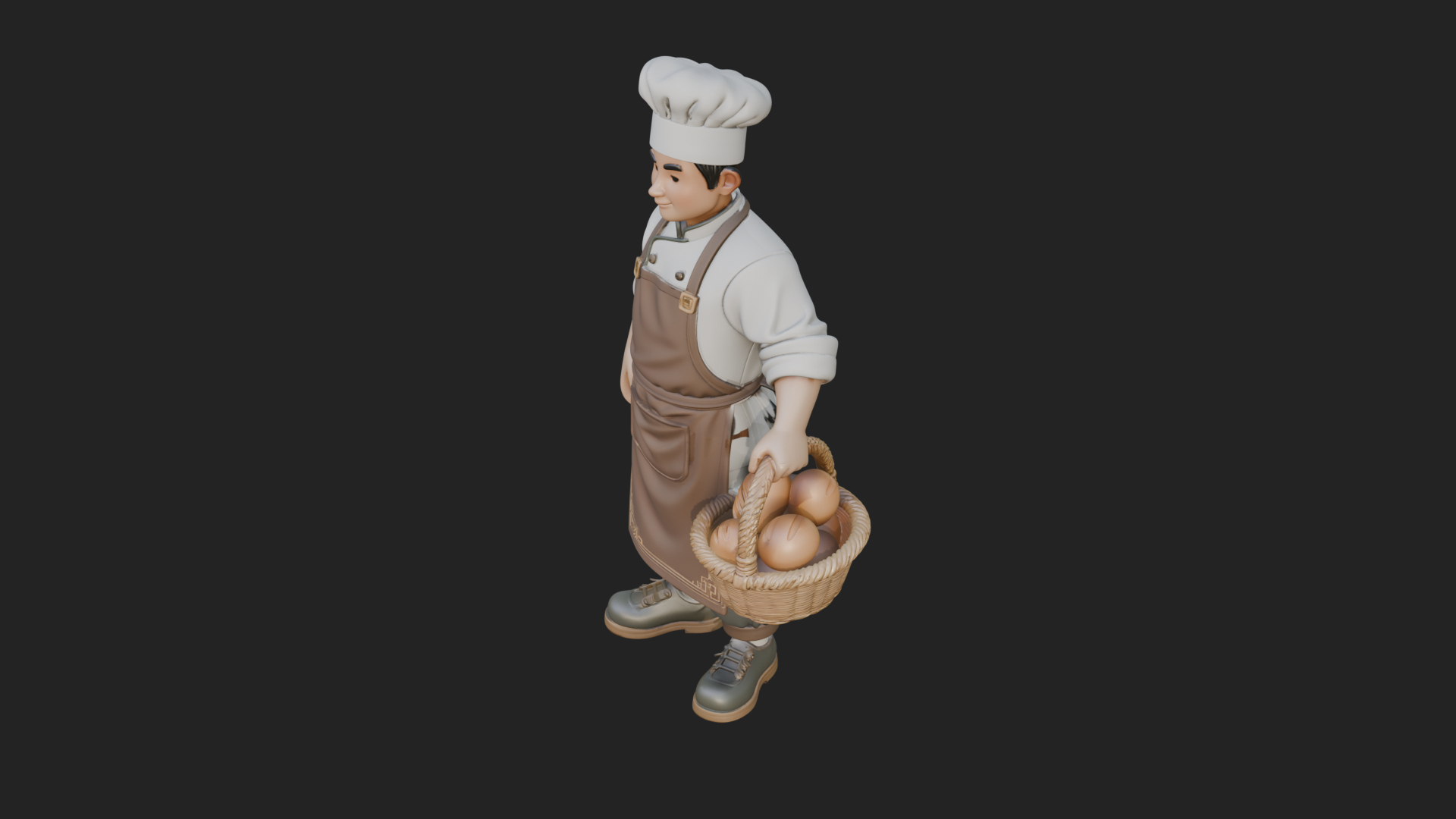 Chef Man Statue Design 12 3d Print Model 3D Model