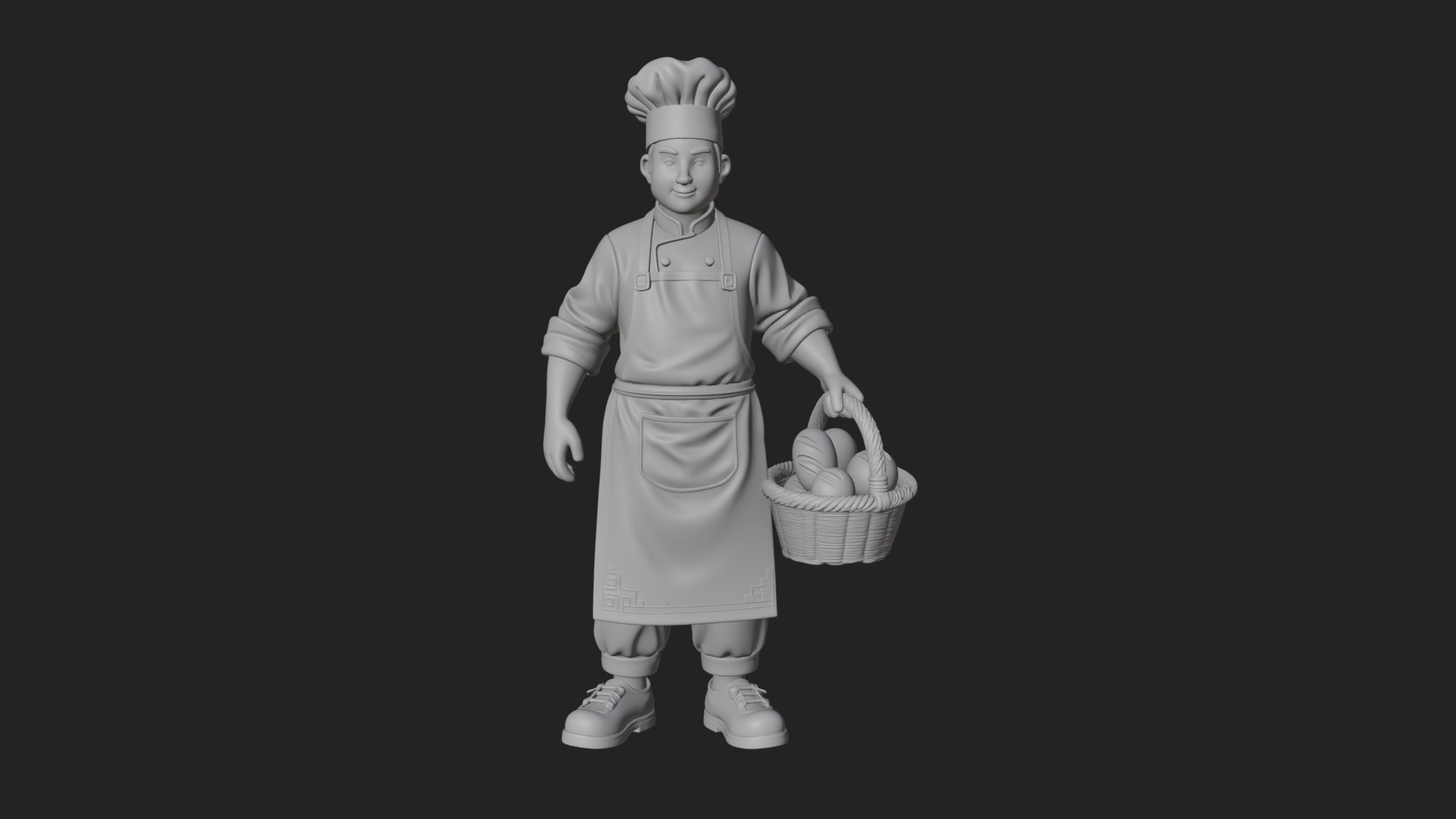 Chef Man Statue Design 12 3d Print Model 3D Model