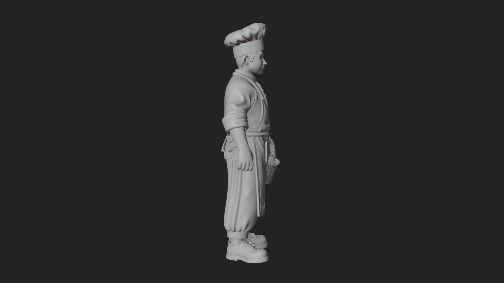 Chef Man Statue Design 12 3d Print Model 3D Model
