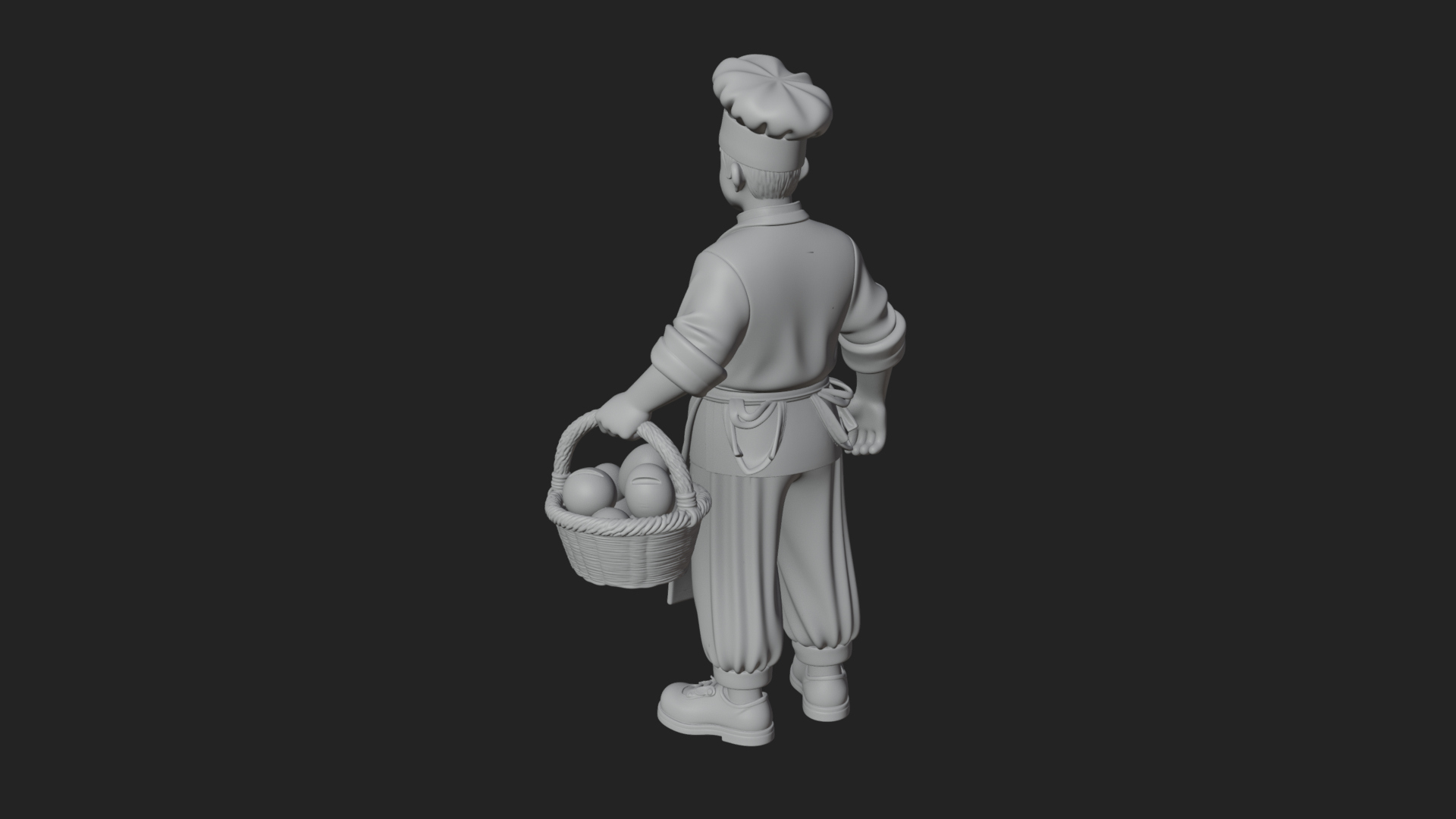 Chef Man Statue Design 12 3d Print Model 3D Model