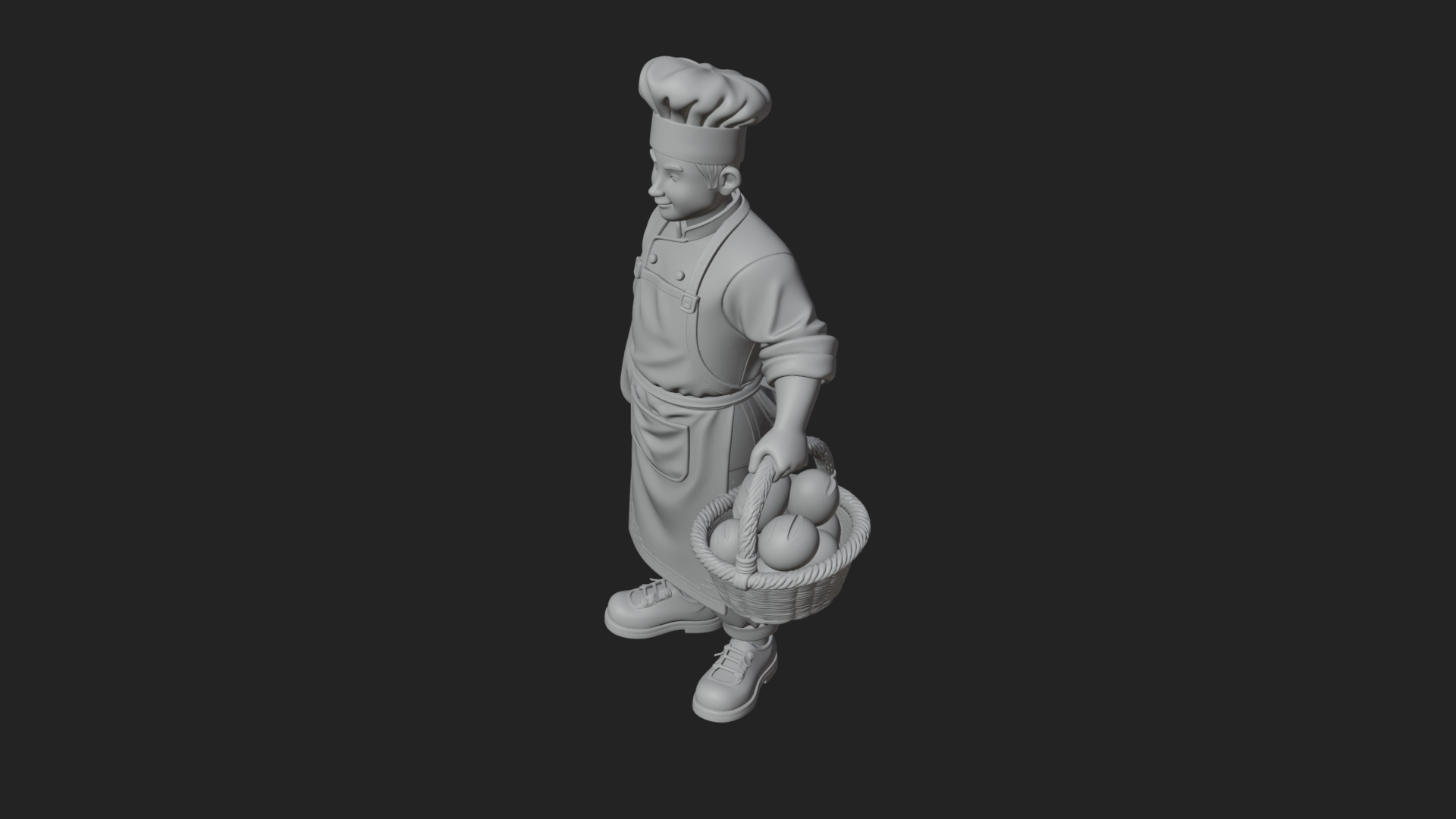 Chef Man Statue Design 12 3d Print Model 3D Model