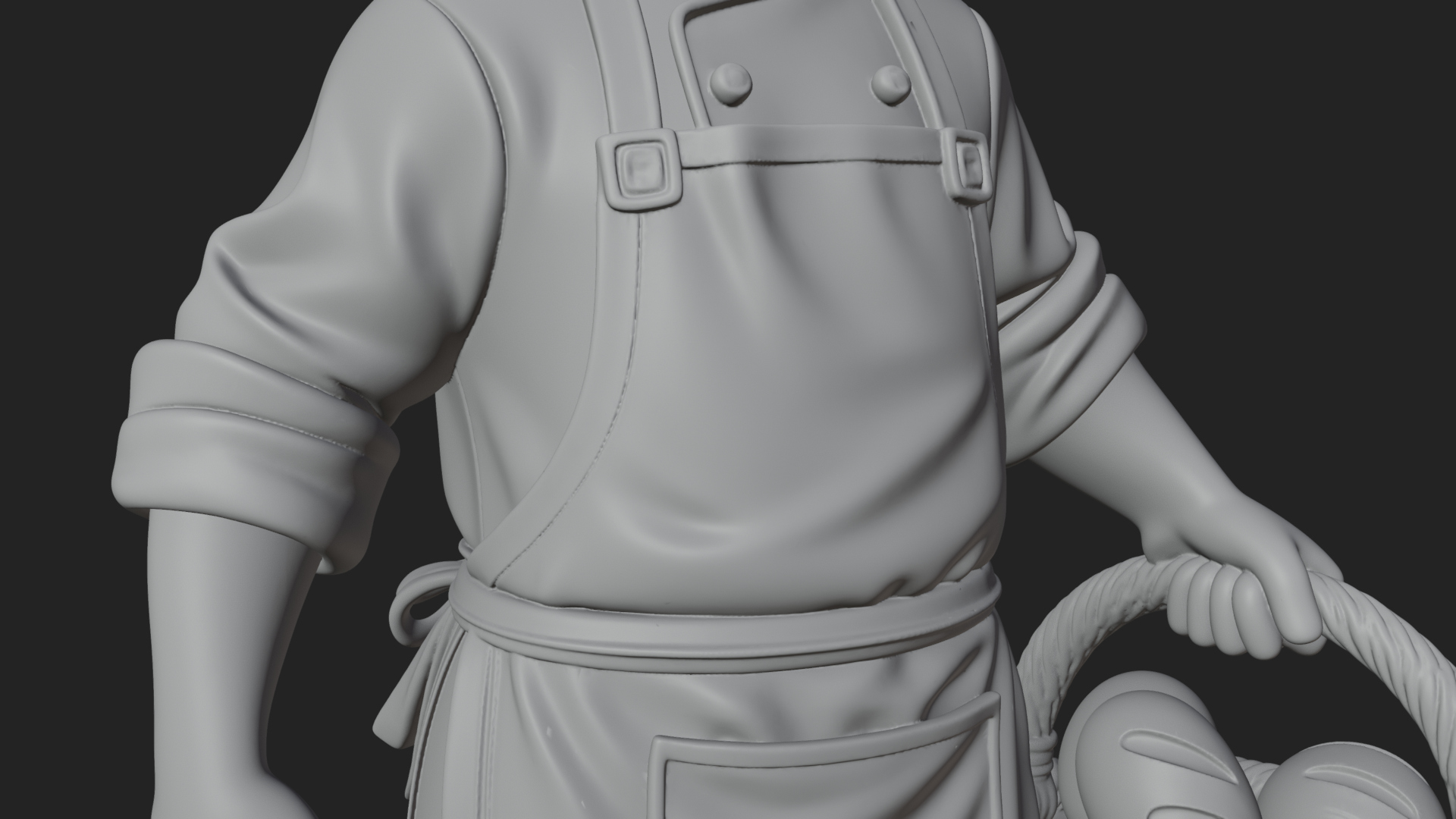 Chef Man Statue Design 12 3d Print Model 3D Model