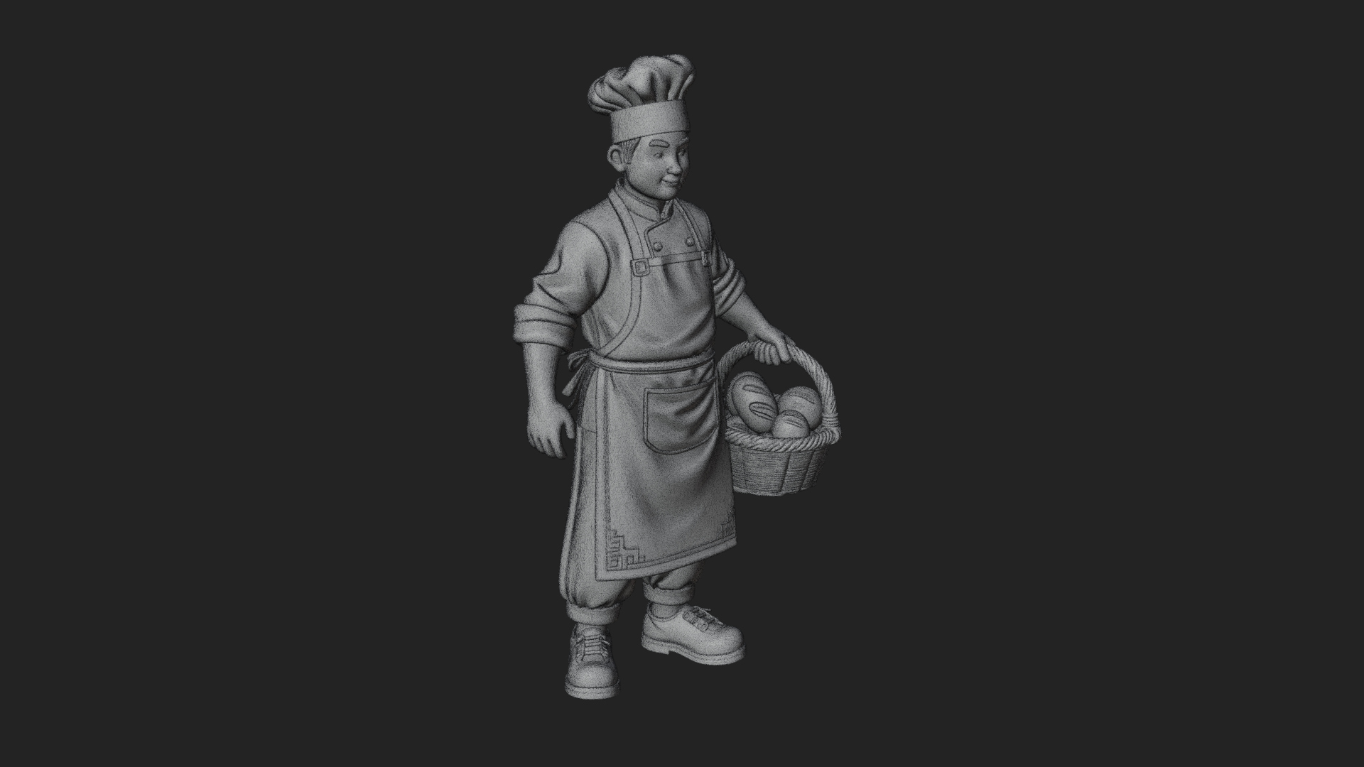 Chef Man Statue Design 12 3d Print Model 3D Model