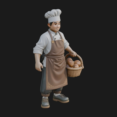 Chef Man Statue Design 12 3d Print Model