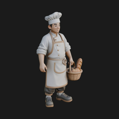 Chef Man Statue Design 3 3D Print Model
