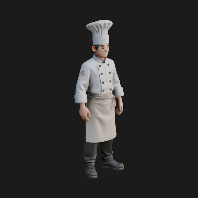 Chef Man Statue Design 4 3D Print Model