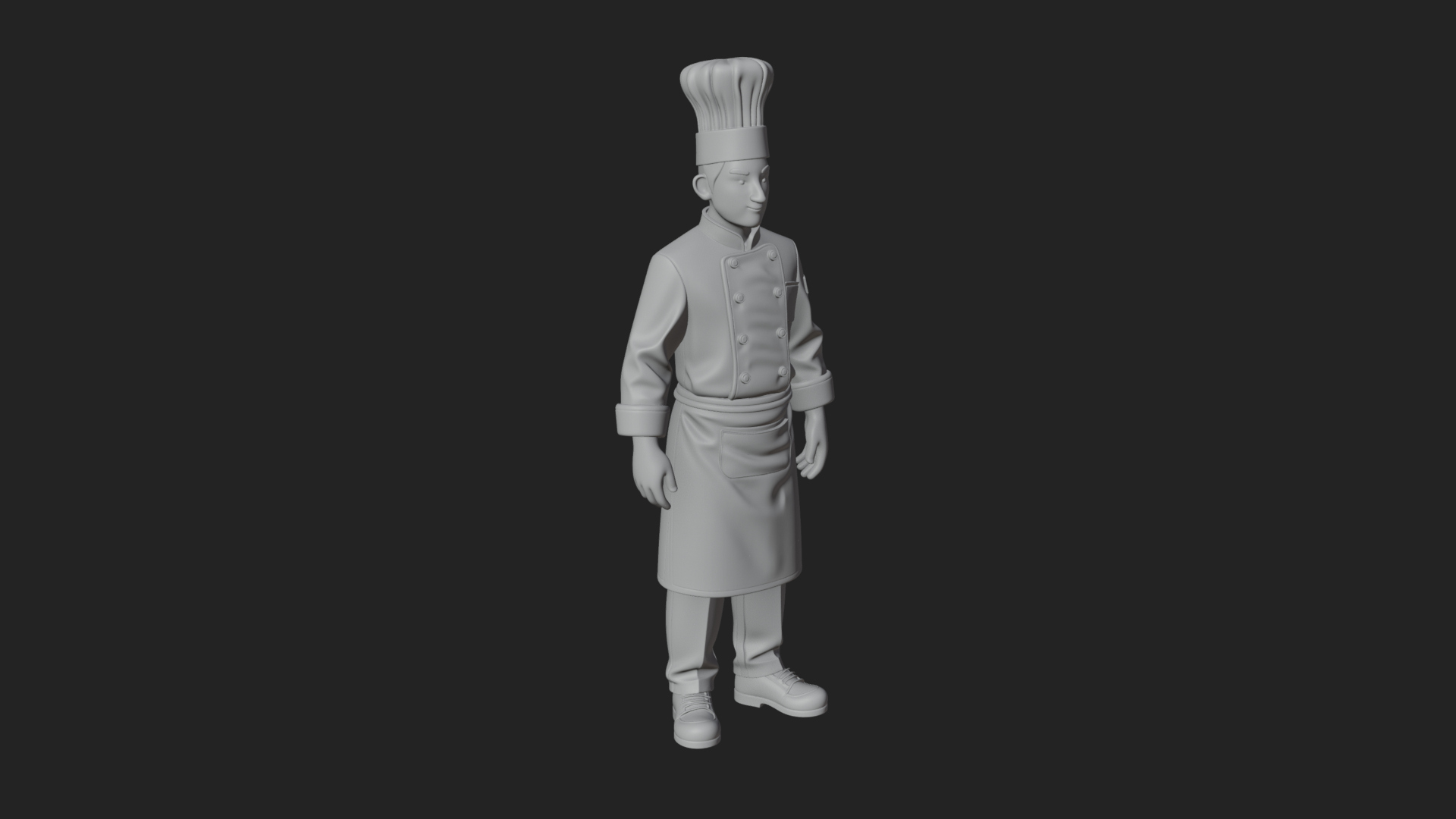 Chef Man Statue Design 7 3D Print Model 3D Model
