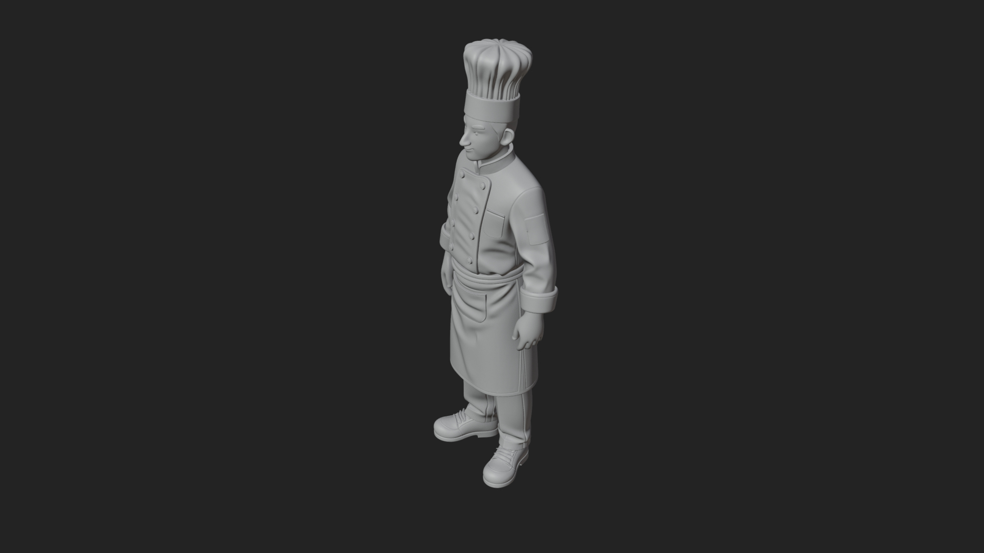 Chef Man Statue Design 7 3D Print Model 3D Model