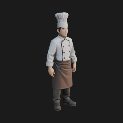 Chef Man Statue Design 7 3D Print Model