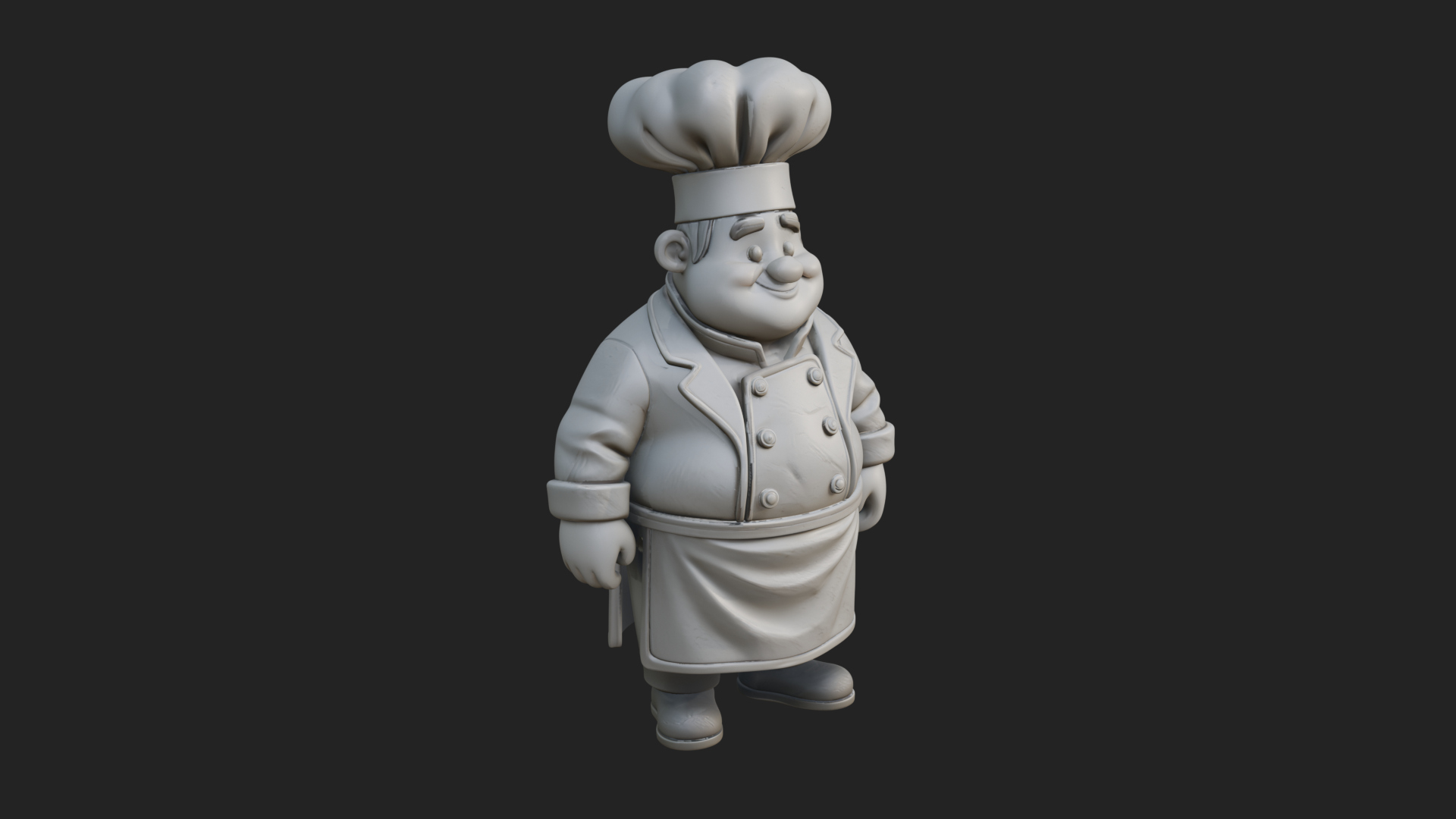Chef Man Statue Design 8 3D Print Model 3D Model