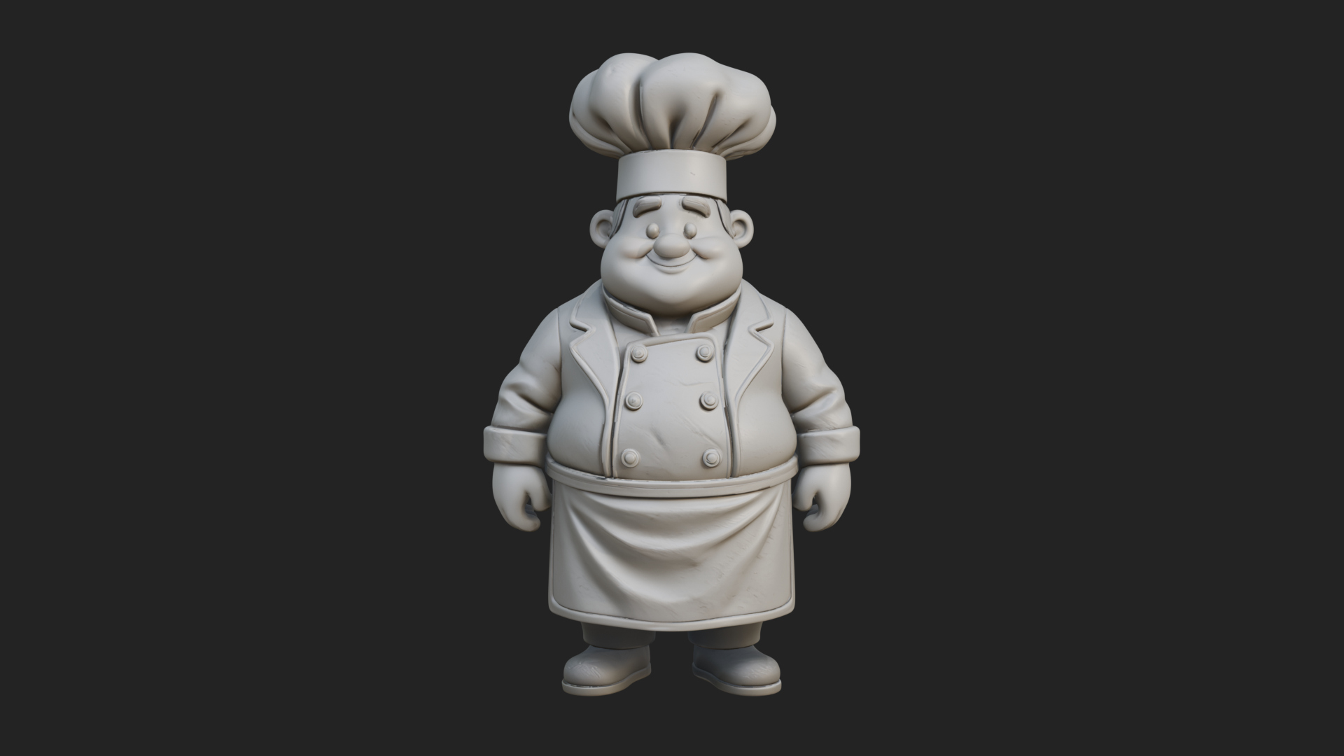 Chef Man Statue Design 8 3D Print Model 3D Model