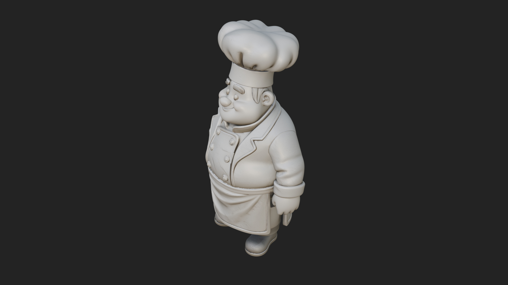 Chef Man Statue Design 8 3D Print Model 3D Model