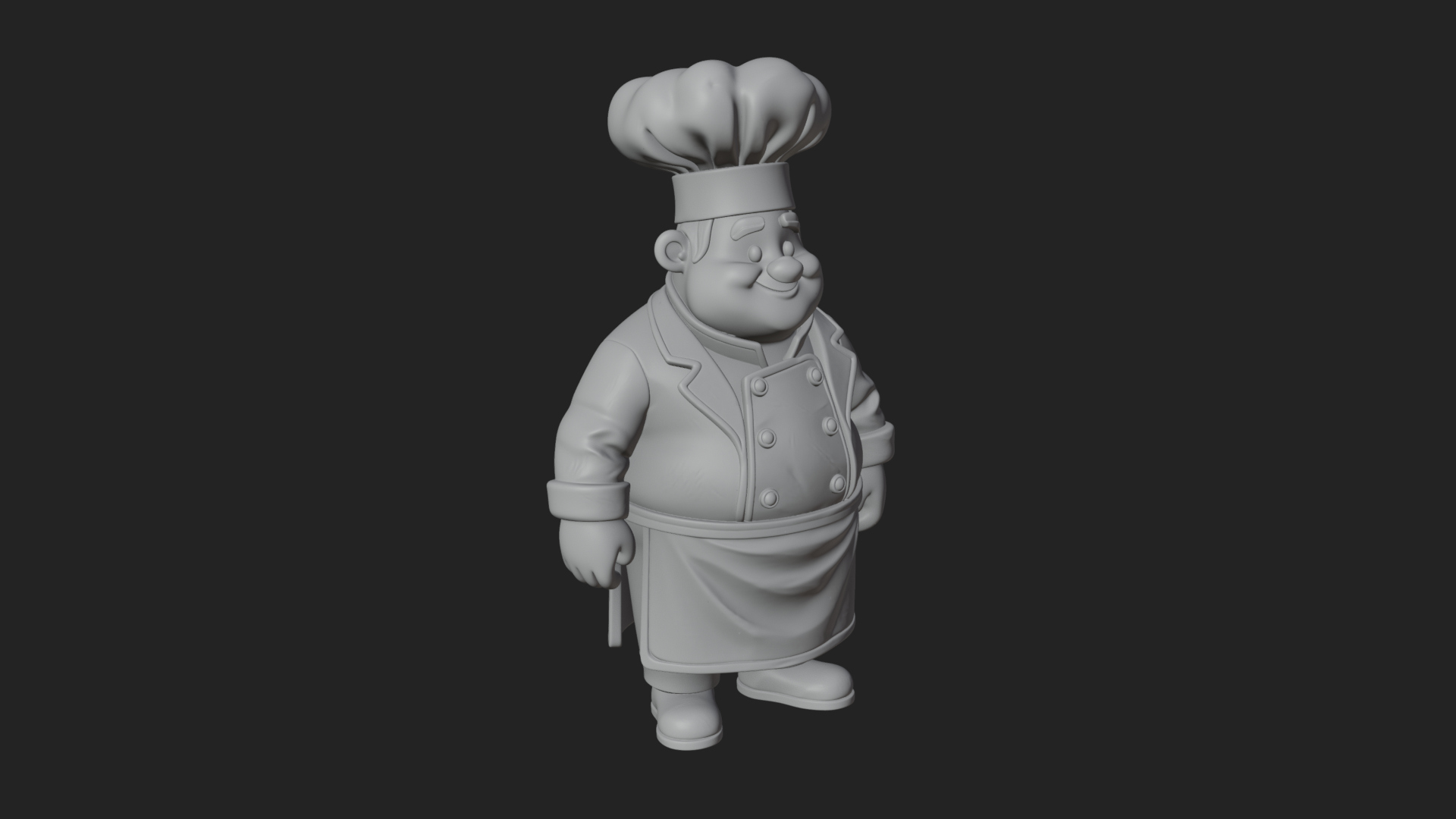 Chef Man Statue Design 8 3D Print Model 3D Model