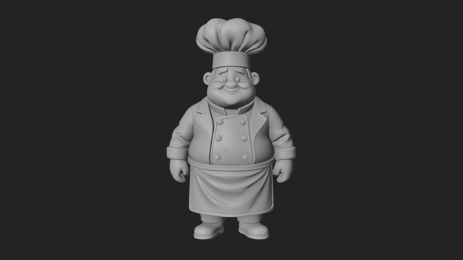 Chef Man Statue Design 8 3D Print Model 3D Model