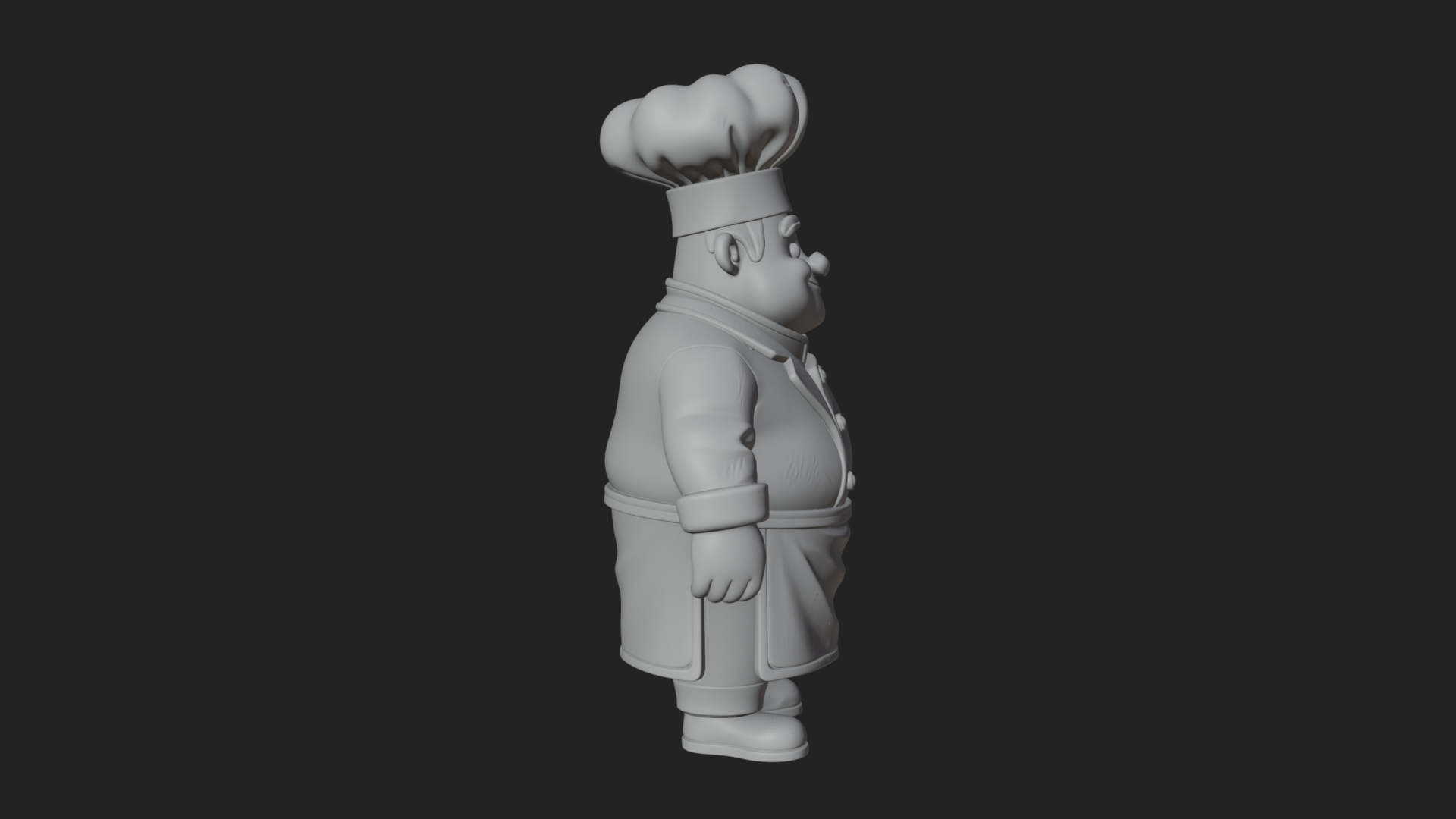 Chef Man Statue Design 8 3D Print Model 3D Model