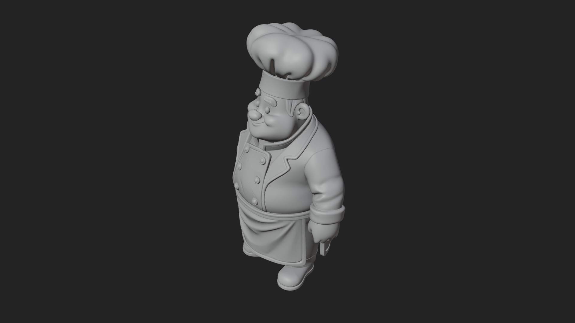 Chef Man Statue Design 8 3D Print Model 3D Model