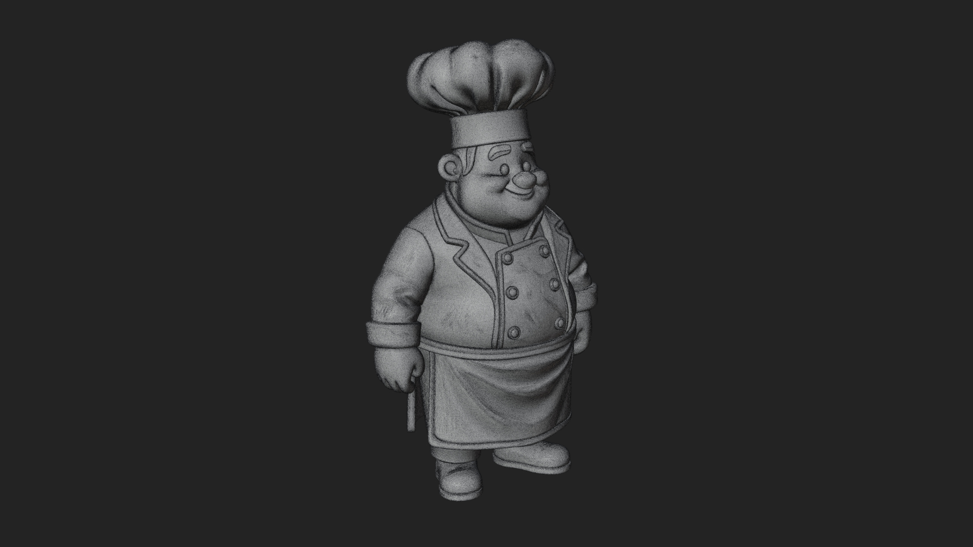 Chef Man Statue Design 8 3D Print Model 3D Model