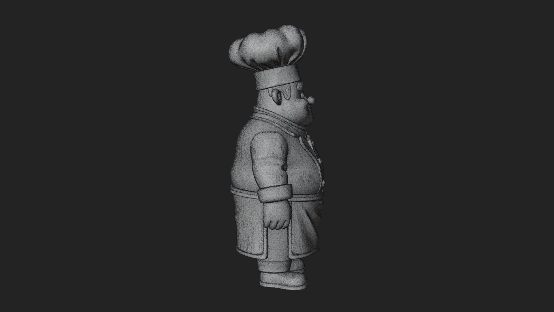 Chef Man Statue Design 8 3D Print Model 3D Model