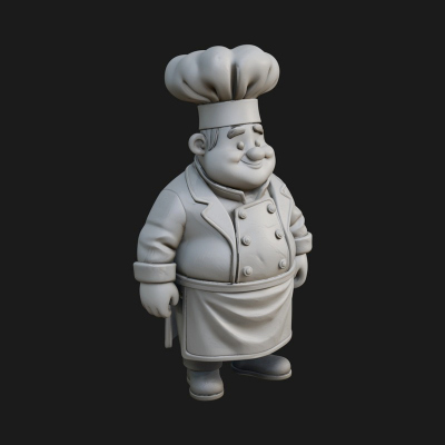 Chef Man Statue Design 8 3D Print Model