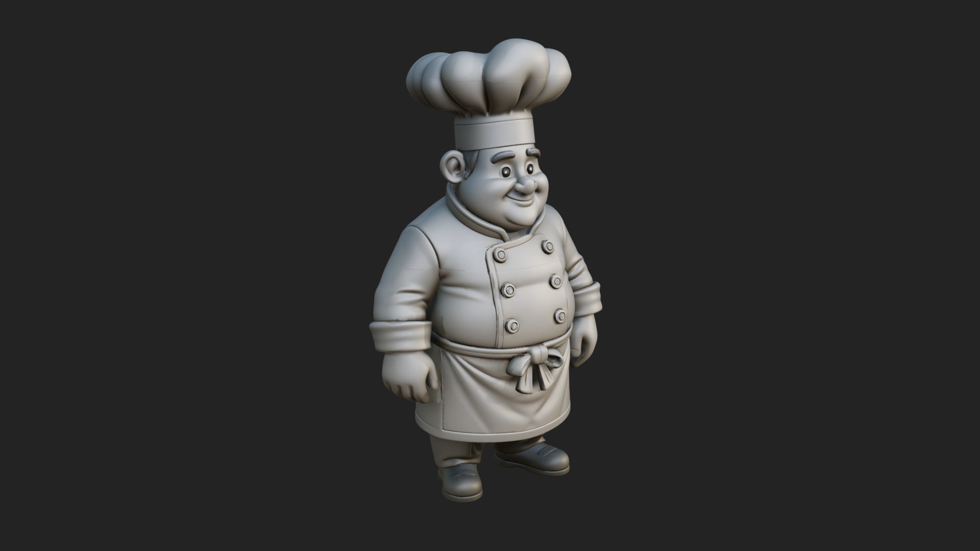 Chef Man Statue Design 9 3D Print Model 3D Model