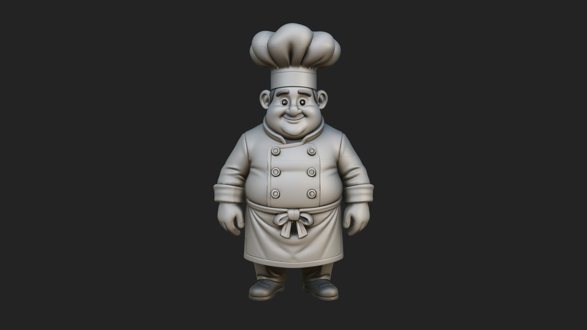 Chef Man Statue Design 9 3D Print Model 3D Model