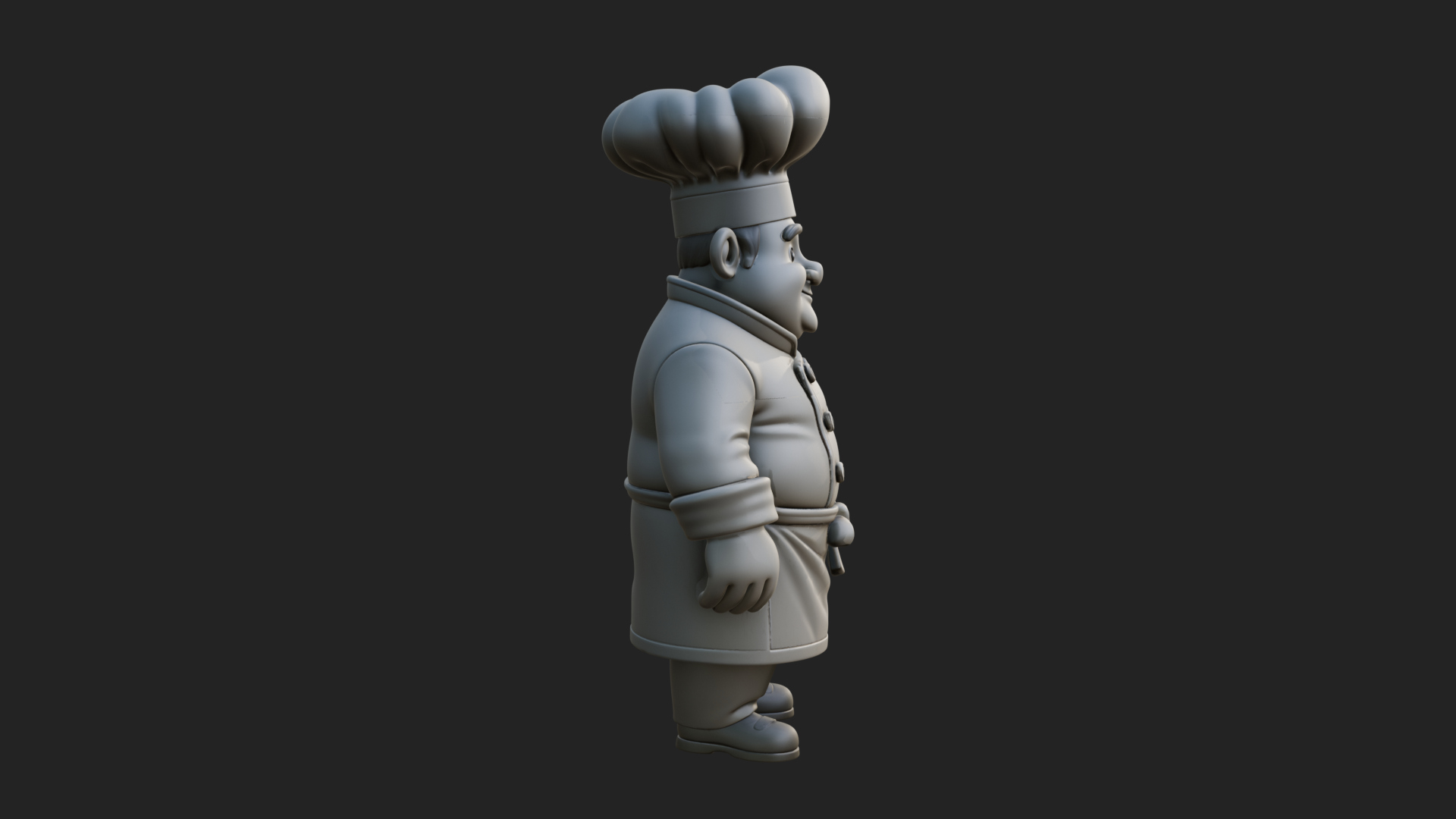 Chef Man Statue Design 9 3D Print Model 3D Model
