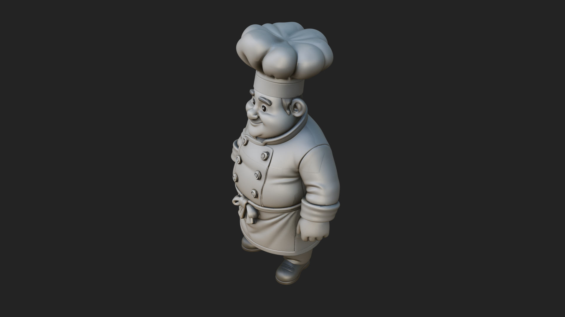 Chef Man Statue Design 9 3D Print Model 3D Model