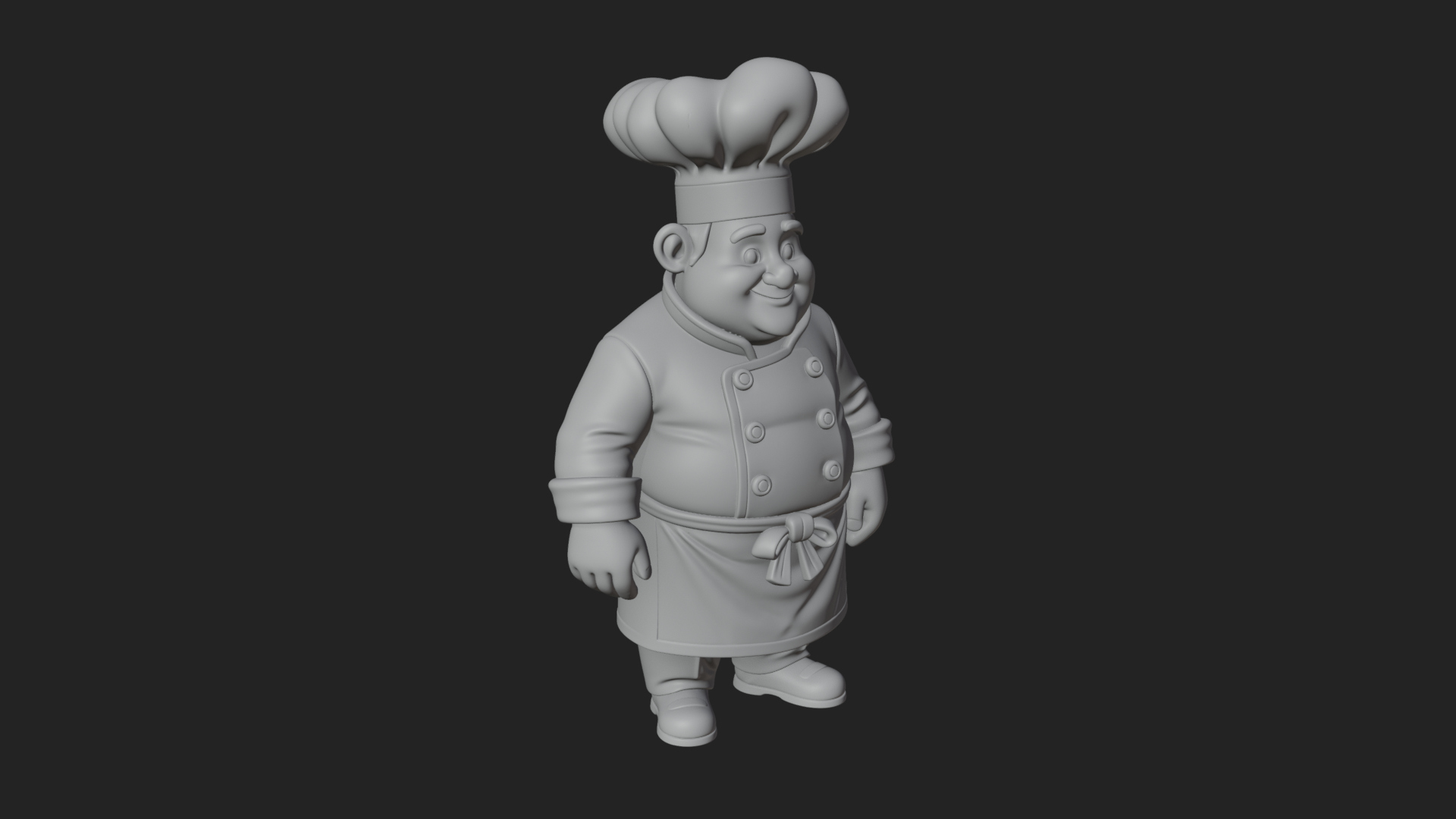 Chef Man Statue Design 9 3D Print Model 3D Model