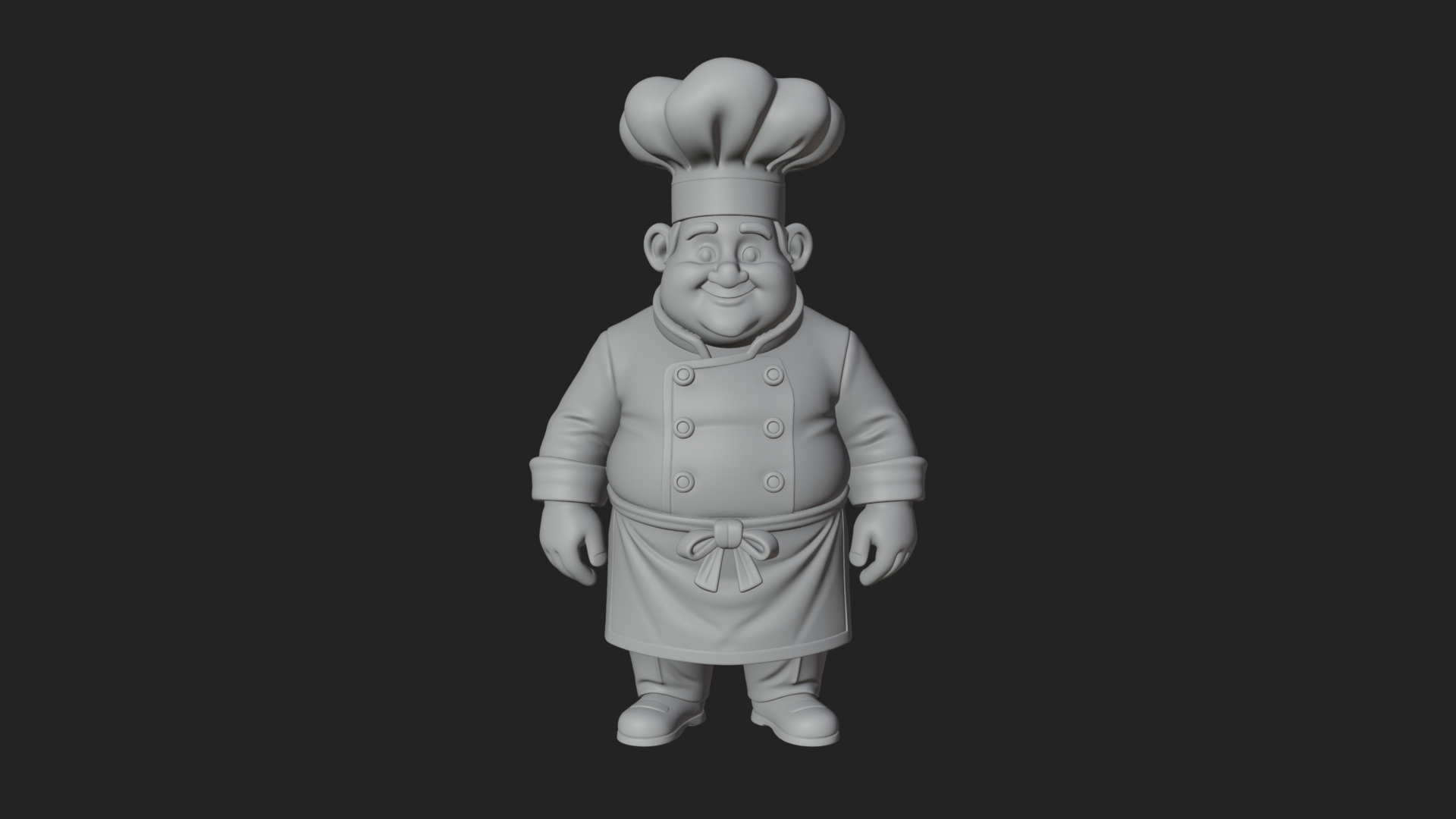 Chef Man Statue Design 9 3D Print Model 3D Model