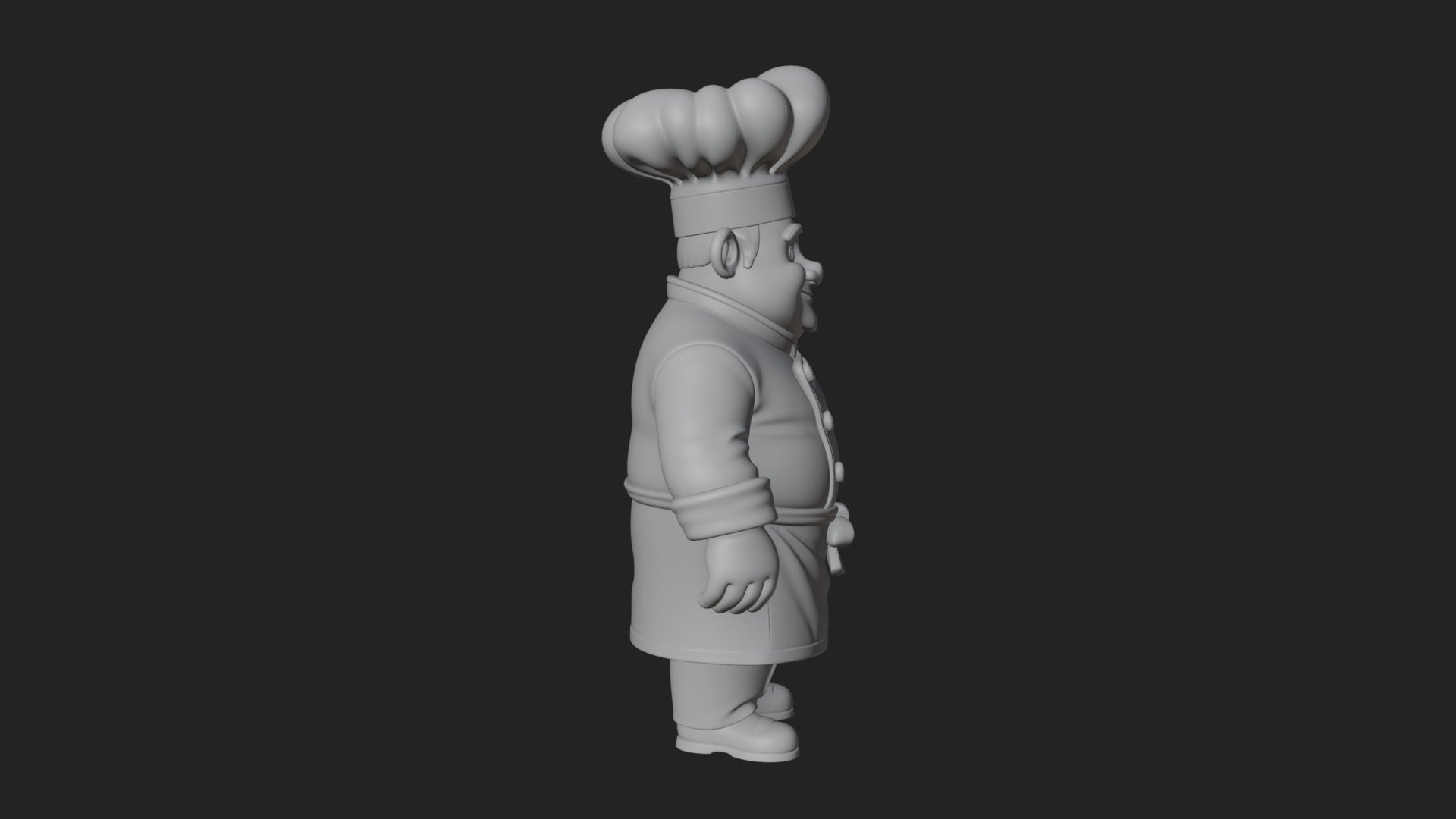 Chef Man Statue Design 9 3D Print Model 3D Model